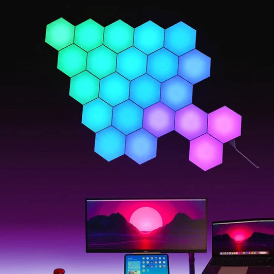 Touch-Sensitive RGB Hexagon LED Wall Lights
