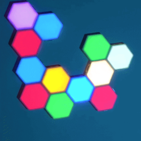 Touch-Sensitive RGB Hexagon LED Wall Lights