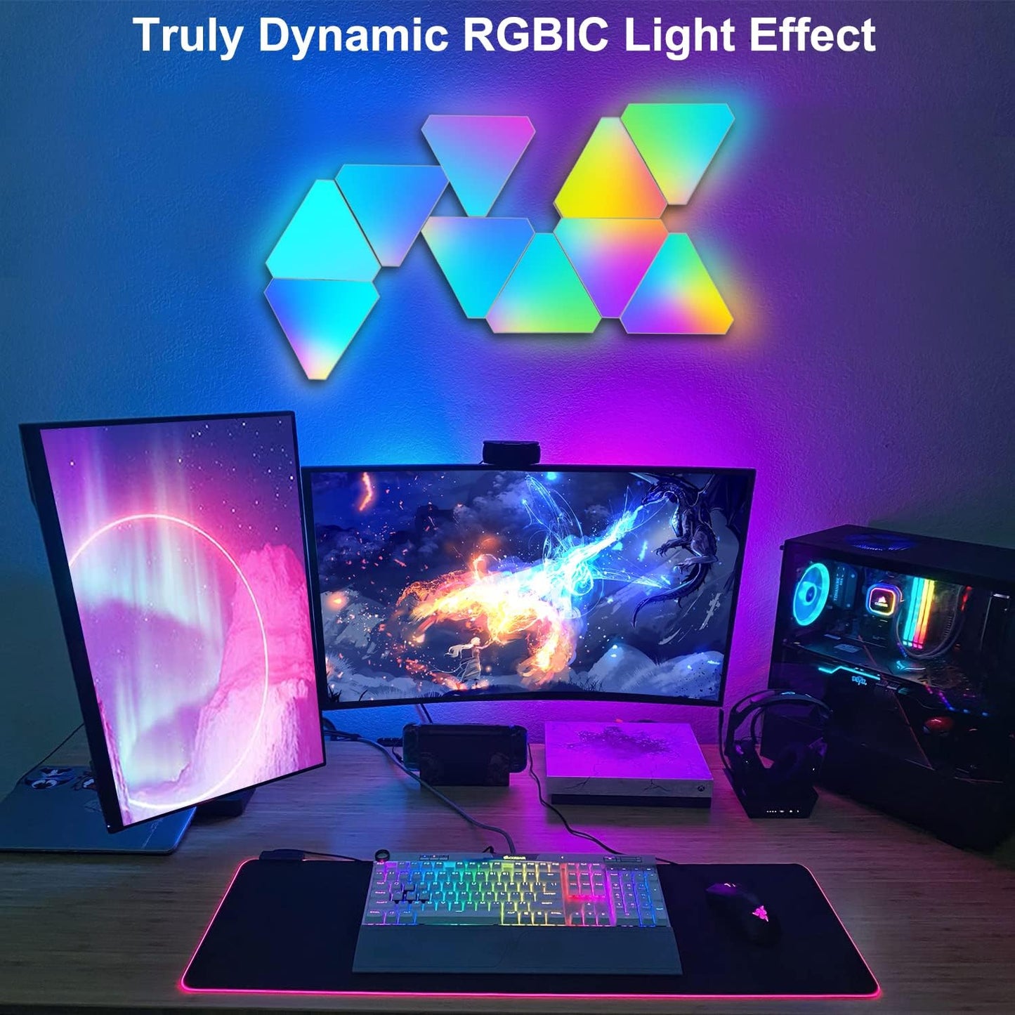 10-Pack Smart RGB LED Triangle Wall Panels