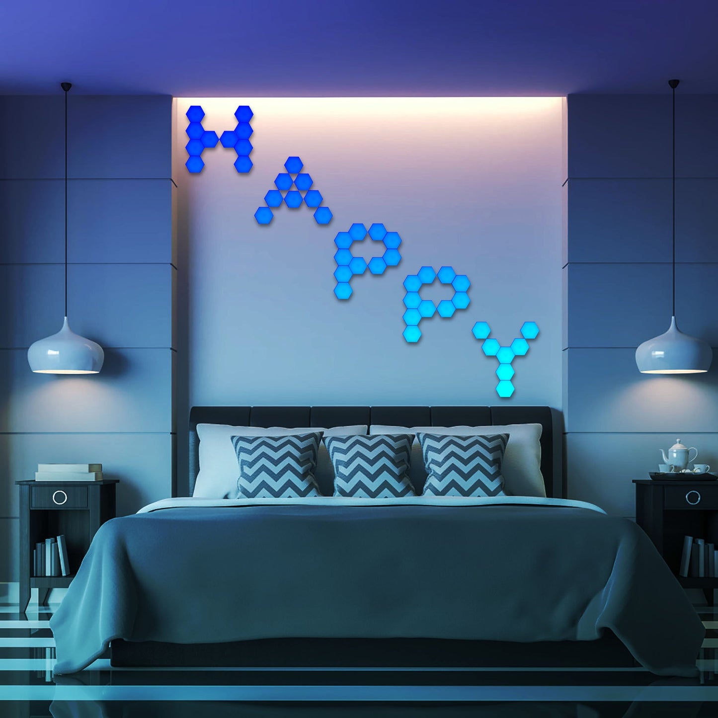 Touch-Sensitive RGB Hexagon LED Wall Lights