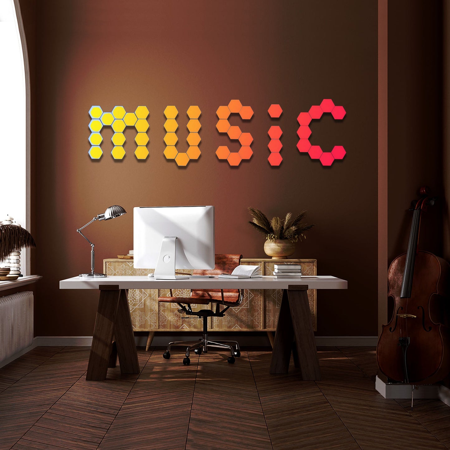 Touch-Sensitive RGB Hexagon LED Wall Lights