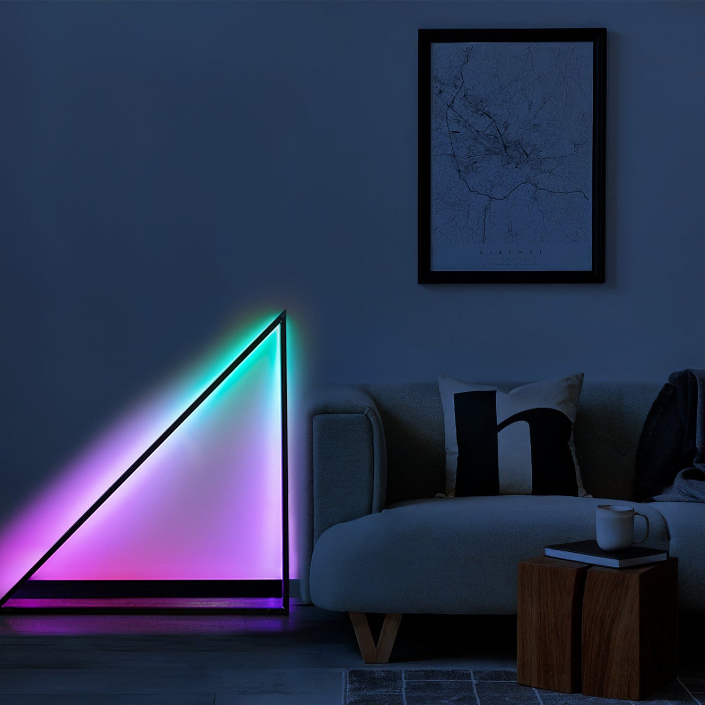 Smart RGB LED Music Sync Triangle Floor Lamp