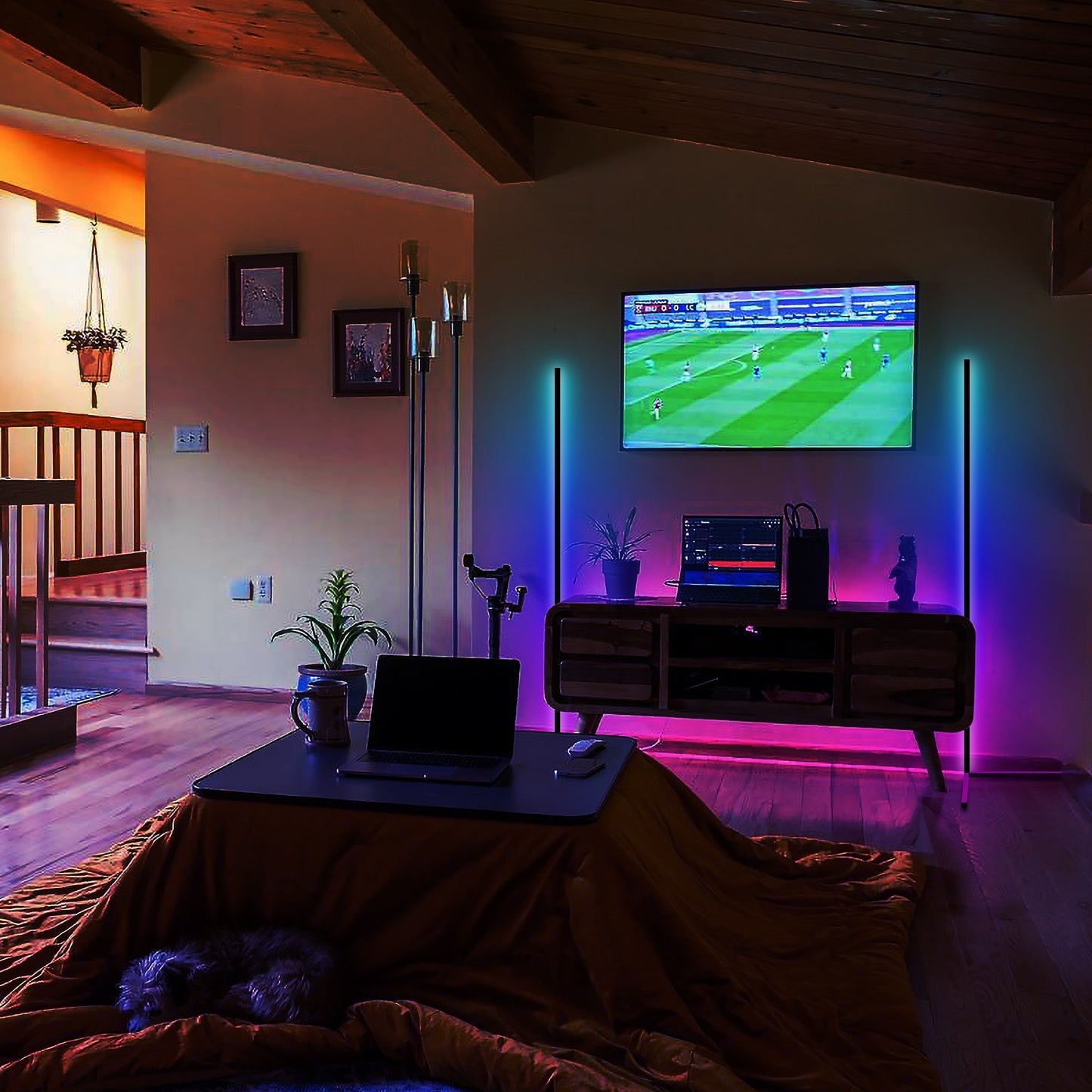 Smart RGB LED Corner Floor Lamps